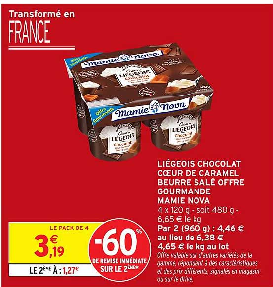 LIEGEOIS CHOCOLAT CŒUR DE CARAMEL BEURRE SALÉ OFFRE GOURMANDE MAMIE NOVA