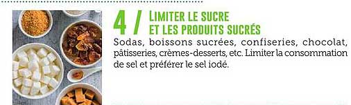 Limiter le sucre et les produits sucrés