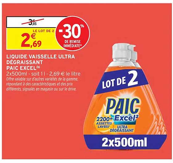 LIQUIDE VAISSELLE ULTRA DÉGRAISSANT PAIC EXCEL