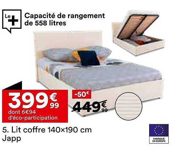 Lit coffre 140x190 cm Japp