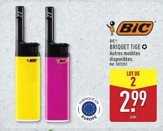 LOT DE 2 BRIQUETS TIGE BIC