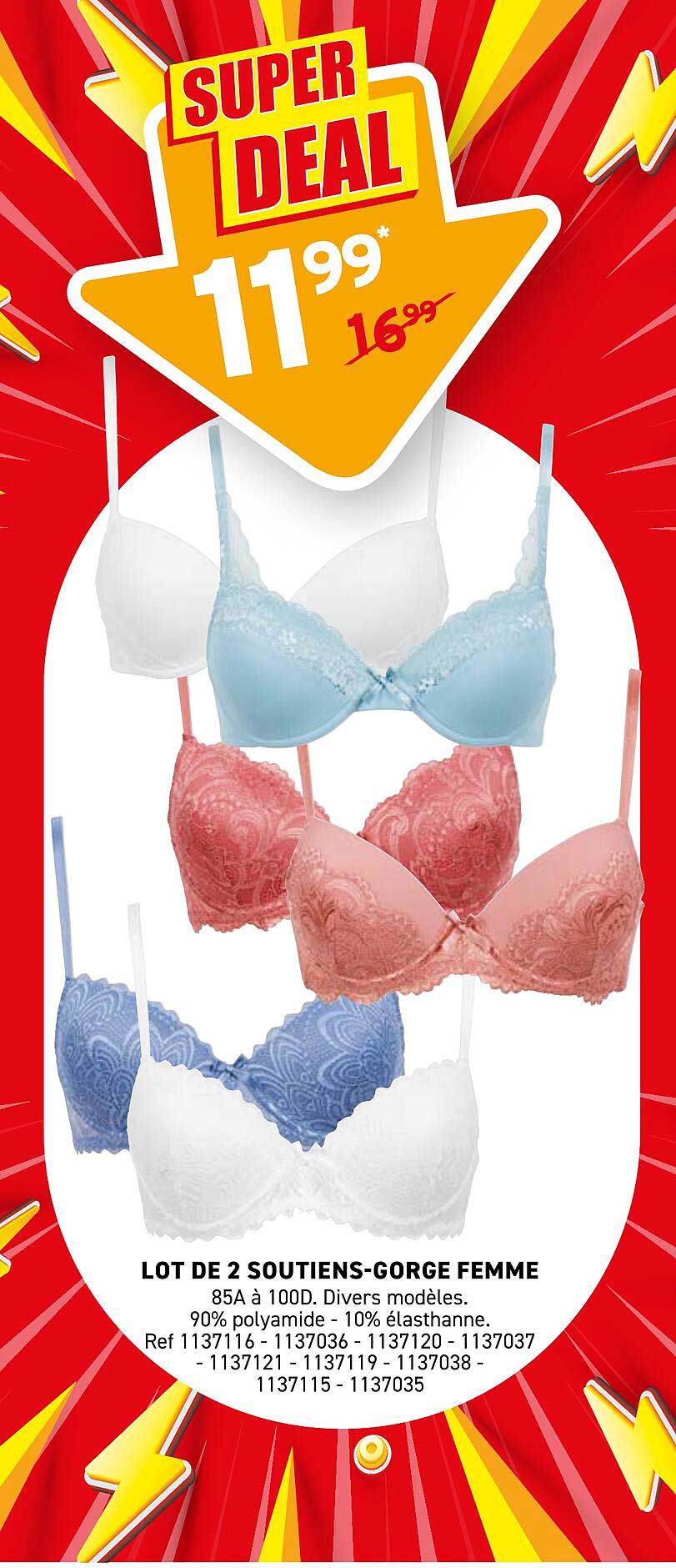 LOT DE 2 SOUTIENS-GORGE FEMME