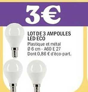 LOT DE 3 AMPOULES LED ECO