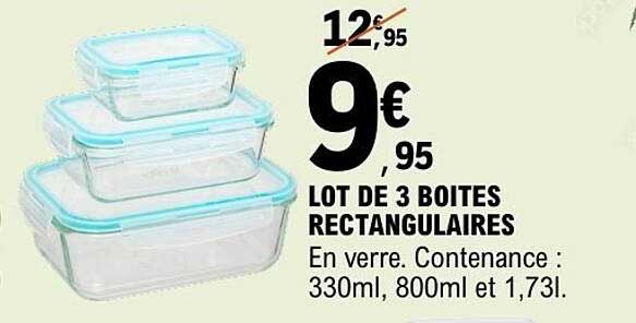 LOT DE 3 BOITES RECTANGULAIRES