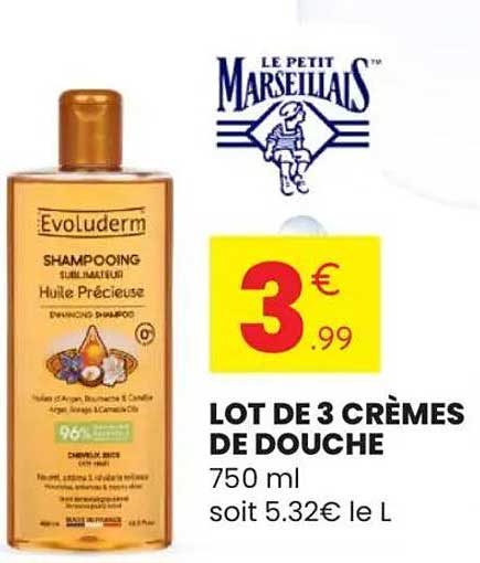 LOT DE 3 CRÈMES DE DOUCHE