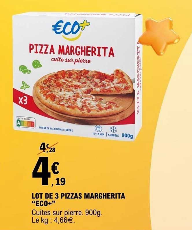 LOT DE 3 PIZZAS MARGHERITA "ECO+"
