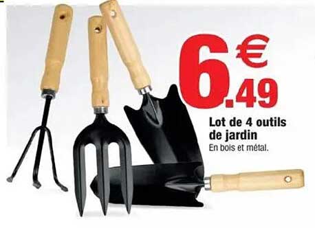 Lot de 4 outils de jardin