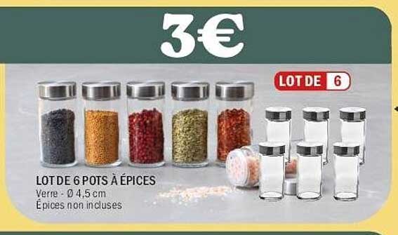 LOT DE 6 POTS À ÉPICES