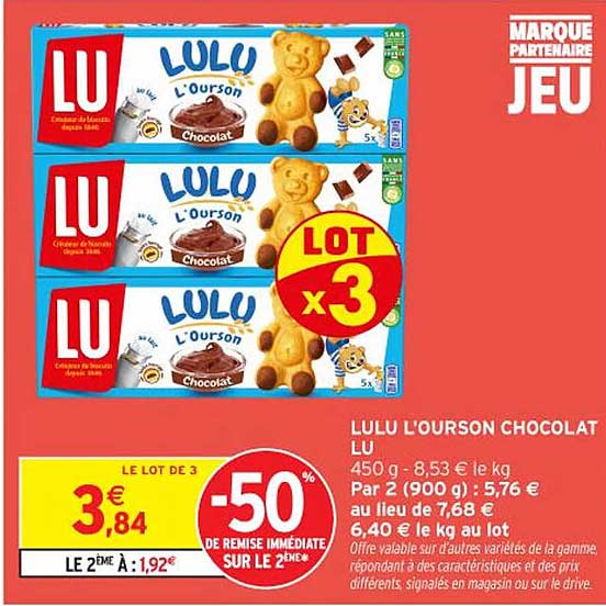 LULU L'OURSON CHOCOLAT LU