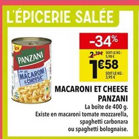 MACARONI ET CHEESE PANZANI