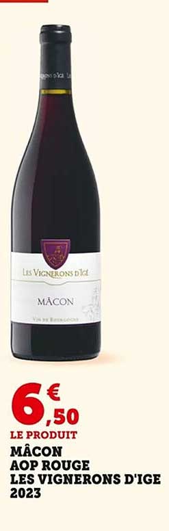 MÂCON AOP ROUGE LES VIGNERONS D'IGE 2023