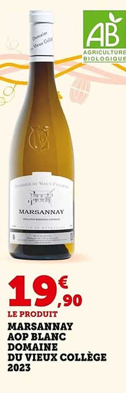 Marsannay AOP Blanc Domaine du Vieux Collège 2023