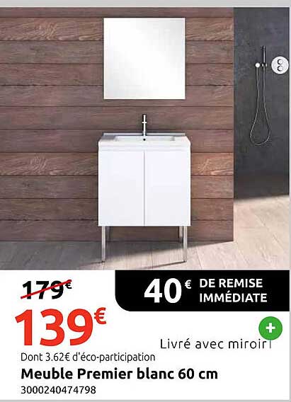 Meuble Premier blanc 60 cm