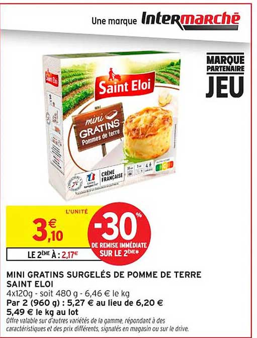MINI GRATINS SURGELÉS DE POMME DE TERRE SAINT ELOI