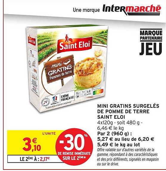 MINI GRATINS SURGELÉS DE POMMES DE TERRE SAINT ELOI
