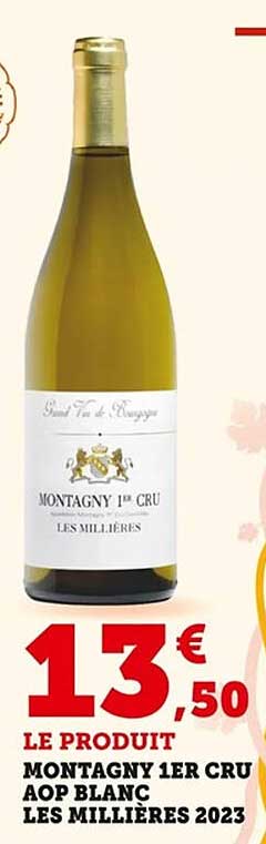 MONTAGNY 1ER CRU AOP BLANC LES MILLIÈRES 2023