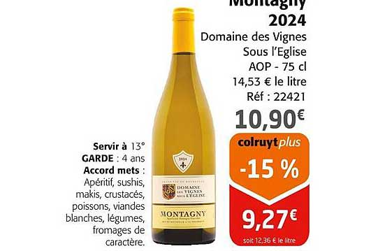Montagny 2024 Domaine des Vignes Sous l’Eglise AOP - 75 cl