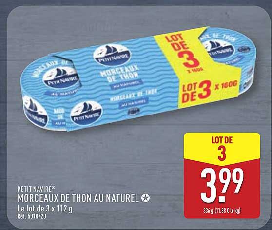 Morceaux de thon au naturel - Lot de 3