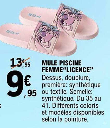 MULE PISCINE FEMME "LICENCE"
