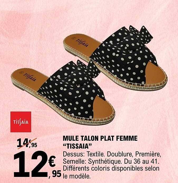 MULE TALON PLAT FEMME "TISSAIA"