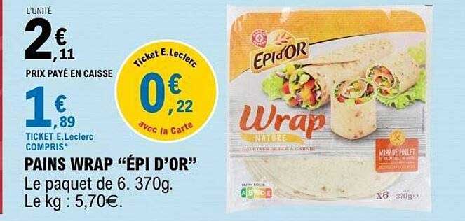 PAINS WRAP “ÉPI D’OR”