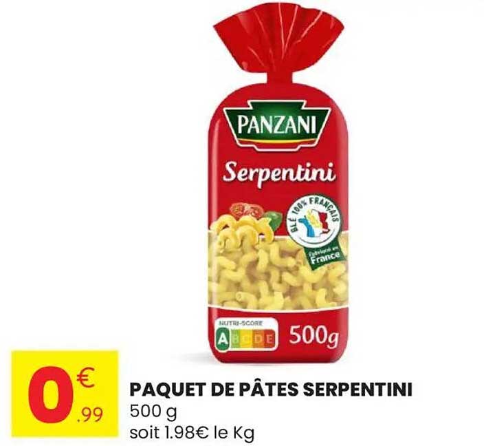 PAQUET DE PÂTES SERPENTINI