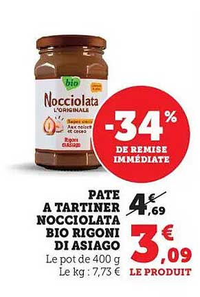 PÂTE À TARTINER NOCCIOCLATA BIO RIGONI DI ASIAGO