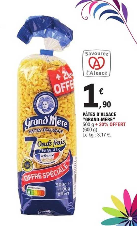 PÂTES D'ALSACE 'GRAND-MÈRE' 500 g + 20% OFFERT