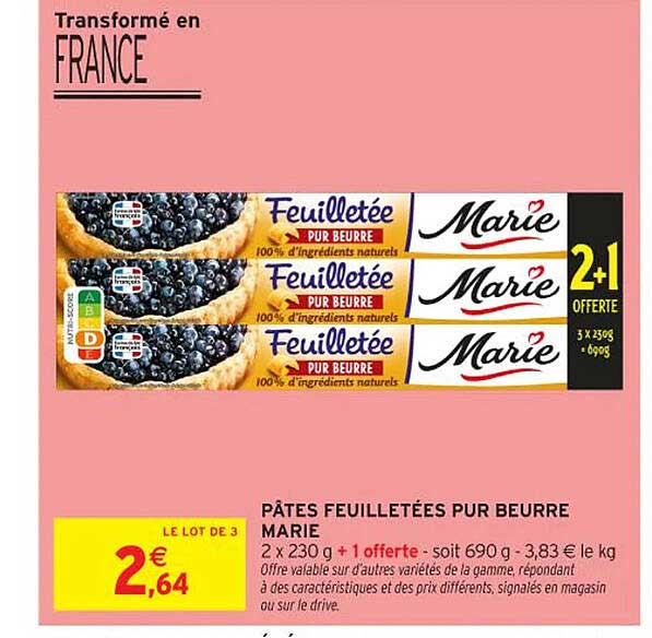 PÂTES FEUILLETÉES PUR BEURRE MARIE