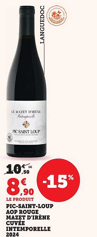 PIC SAINT LOUP AOP ROUGE MAZET D'IRÈNE CUVÉE INTEMPORELLE 2024