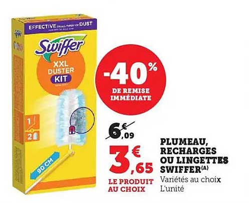 Plumeau, recharges ou lingettes Swiffer