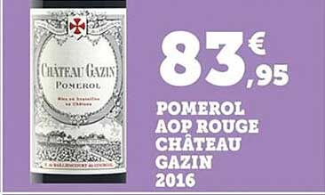 POMEROL AOP ROUGE CHÂTEAU GAZIN 2016