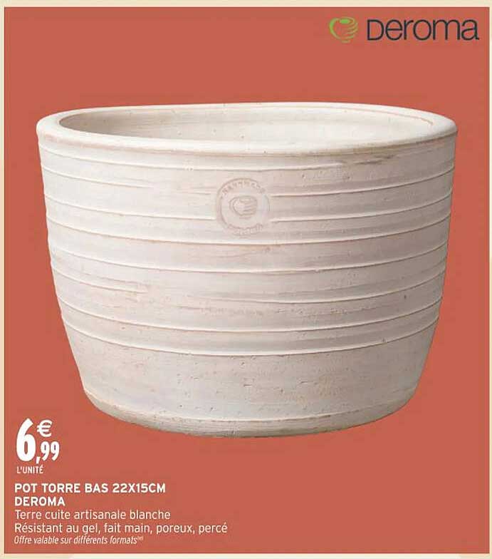 POT TORRE BAS 22X15CM DEROMA