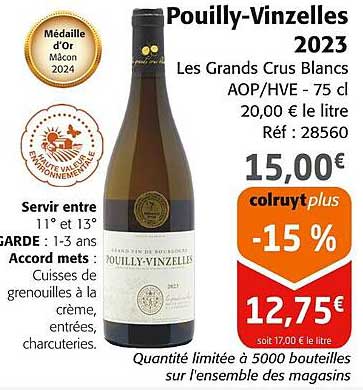 Pouilly-Vinzelles 2023 Les Grands Crus Blancs AOP/HVE - 75 cl