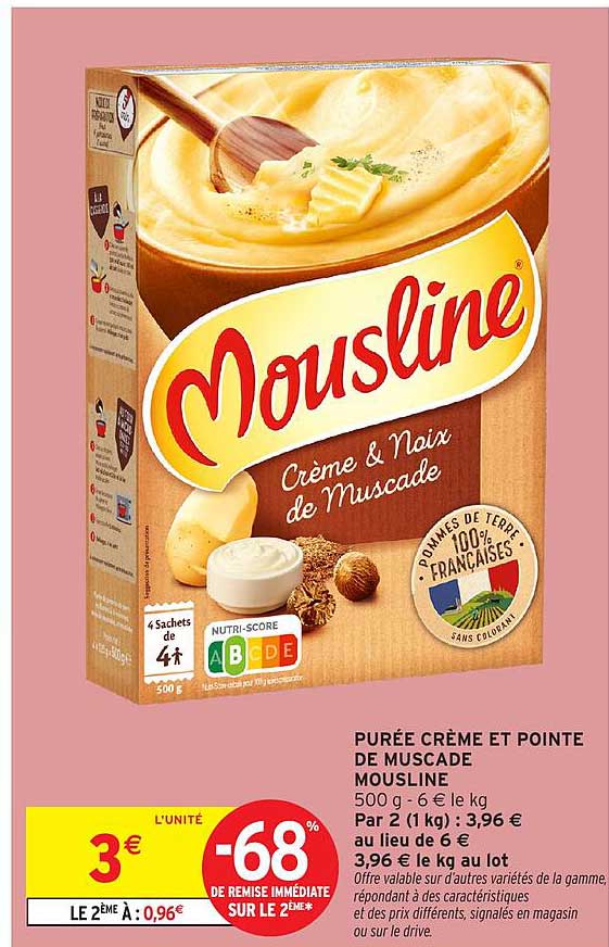 Purée crème et pointe de muscade Mousline
