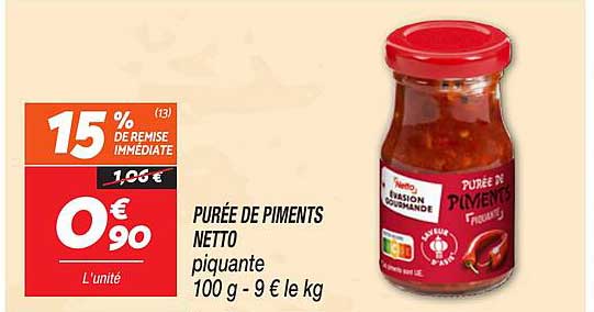 PURÉE DE PIMENTS NETTO