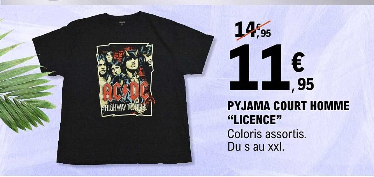 PYJAMA COURT HOMME "LICENCE"
