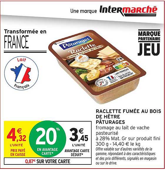RACLETTE FUMÉE AU BOIS DE HÊTRE PÂTURAGES