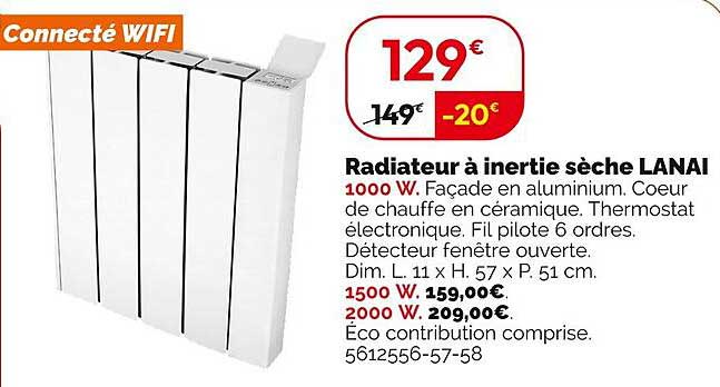 Radiateur à inertie sèche LANAI