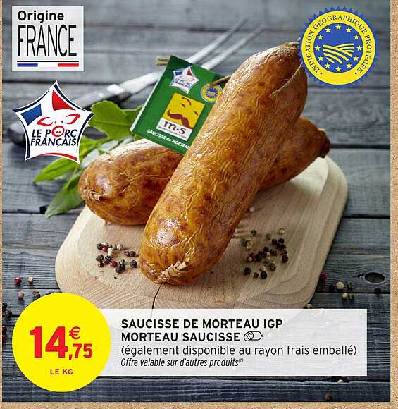 SAUCISSE DE MORTEAU IGP MORTEAU SAUCISSE