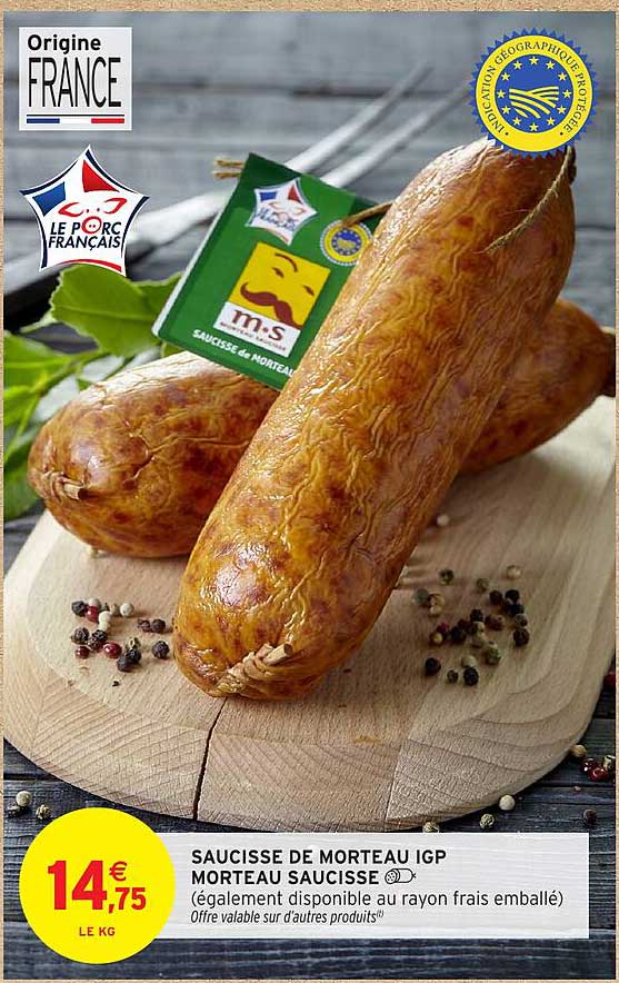 SAUCISSE DE MORTEAU IGP MORTEAU SAUCISSE