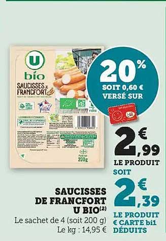 SAUCISSES DE FRANCFORT U BIO