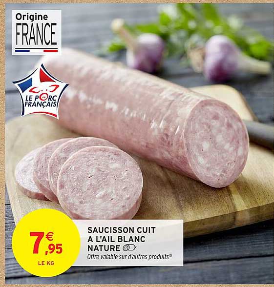 SAUCISSON CUIT À L'AIL BLANC NATURE