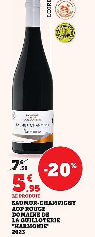 SAUMUR-CHAMPIGNY AOP ROUGE DOMAINE DE LA GUILLOTERIE "HARMONIE" 2023