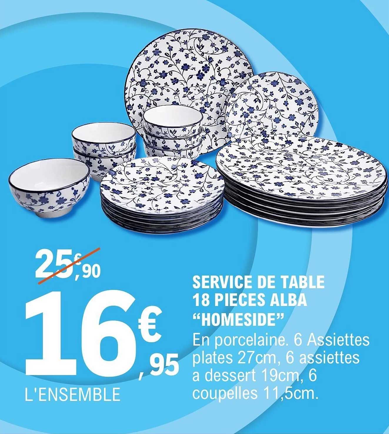 SERVICE DE TABLE 18 PIECES ALBA "HOMESIDE"