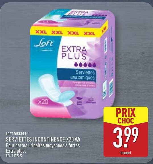 SERVIETTES INCONTINENCE X20
