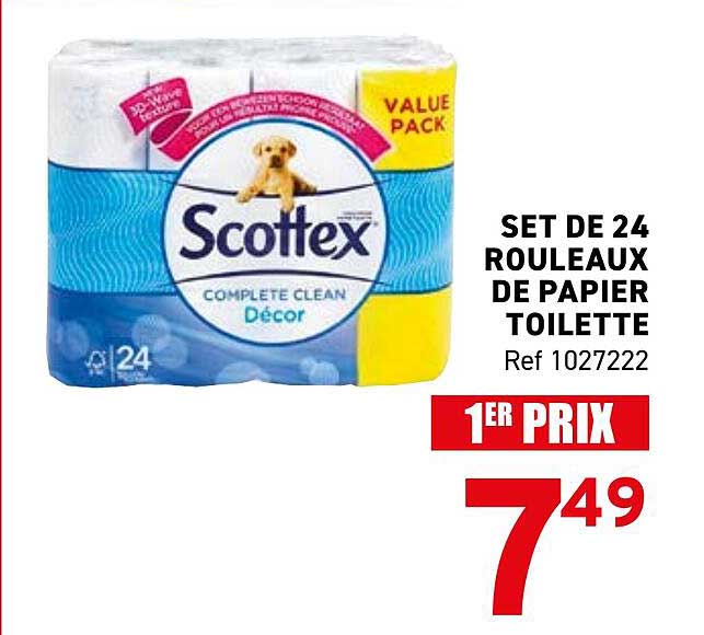 SET DE 24 ROULEAUX DE PAPIER TOILETTE