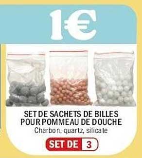 SET DE SACHETS DE BILLES POUR POMMEAUX DE DOUCHE