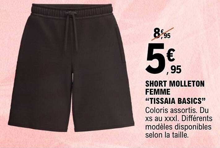 SHORT MOLLETON FEMME "TISSAIA BASICS"