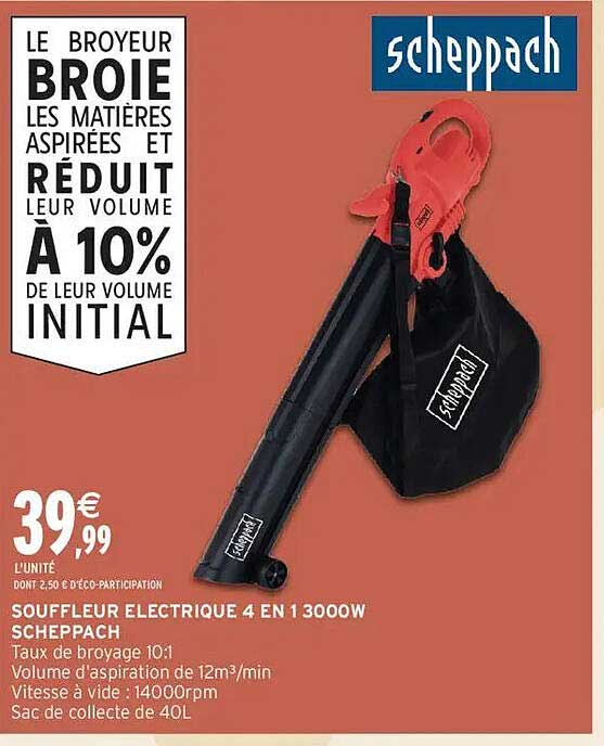 SOUFFLEUR ELECTRIQUE 4 EN 1 3000W SCHEPPACH
